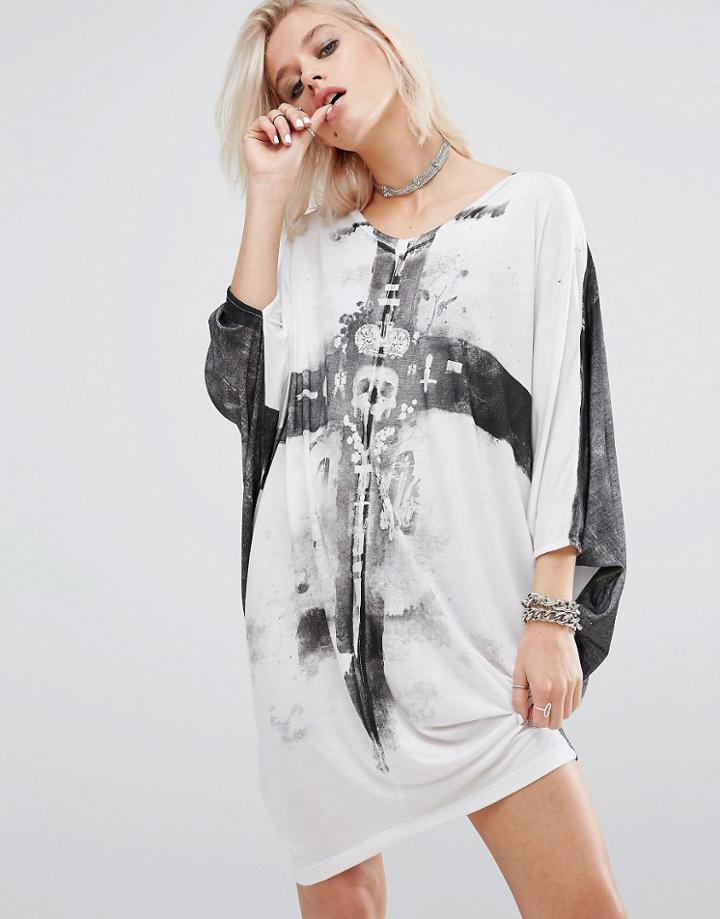 Religion Trophy Drape Dress - Gray