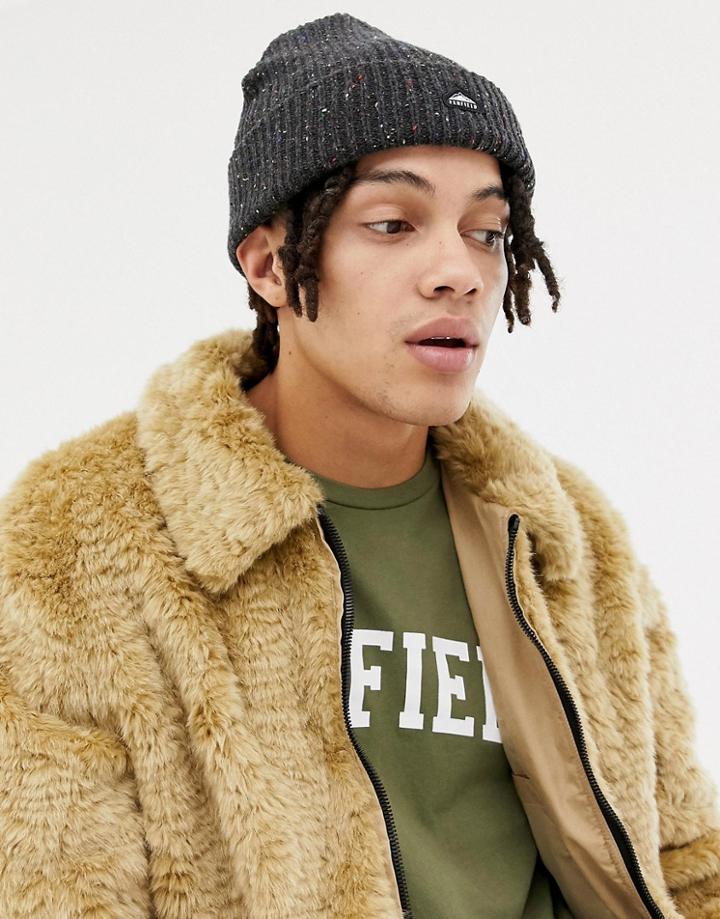 Penfield Harris Multi Fleck Logo Beanie In Charcoal - Gray