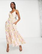 Ever New Open Back Maxi Dress In Bright Floral-multi