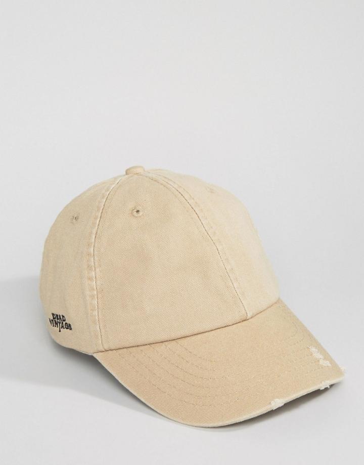 Dead Vintage Distressed Cap - Beige