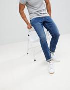 Asos Design Slim Jeans In Dark Wash - Blue