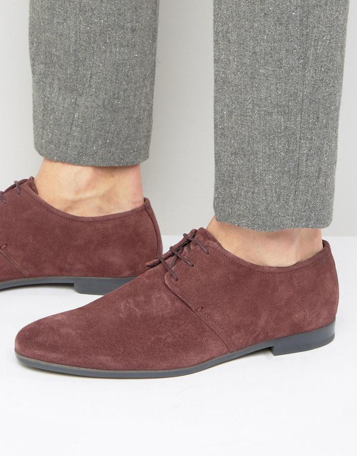 Hugo By Hugo Boss Paris Suede Derby Shoes - Red