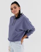 Asos Design Cropped Boxy Hoodie In Gray - Gray