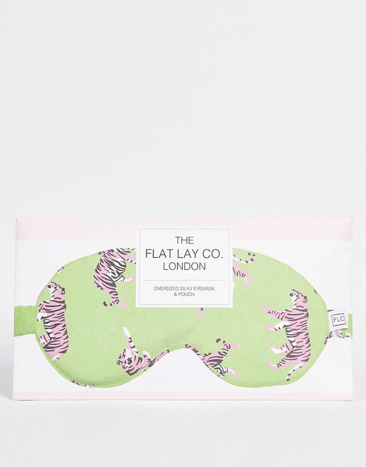 The Flat Lay Co. X Asos Exclusive Oversized Eyemask In Green And Pink Tigers-multi