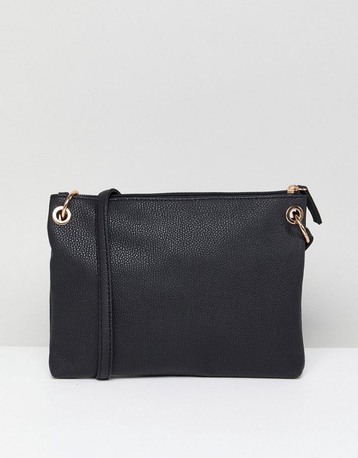 New Look Eyelet Cross Body Bag - Black