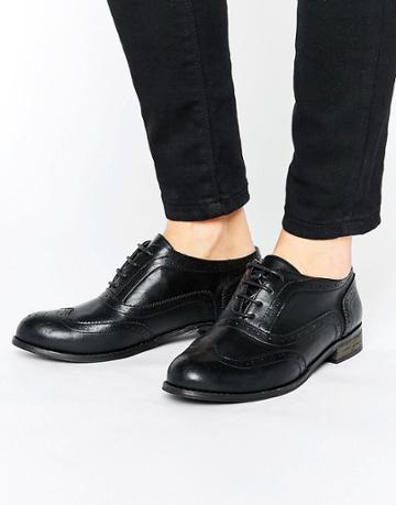 London Rebel Brogue Shoe - Black
