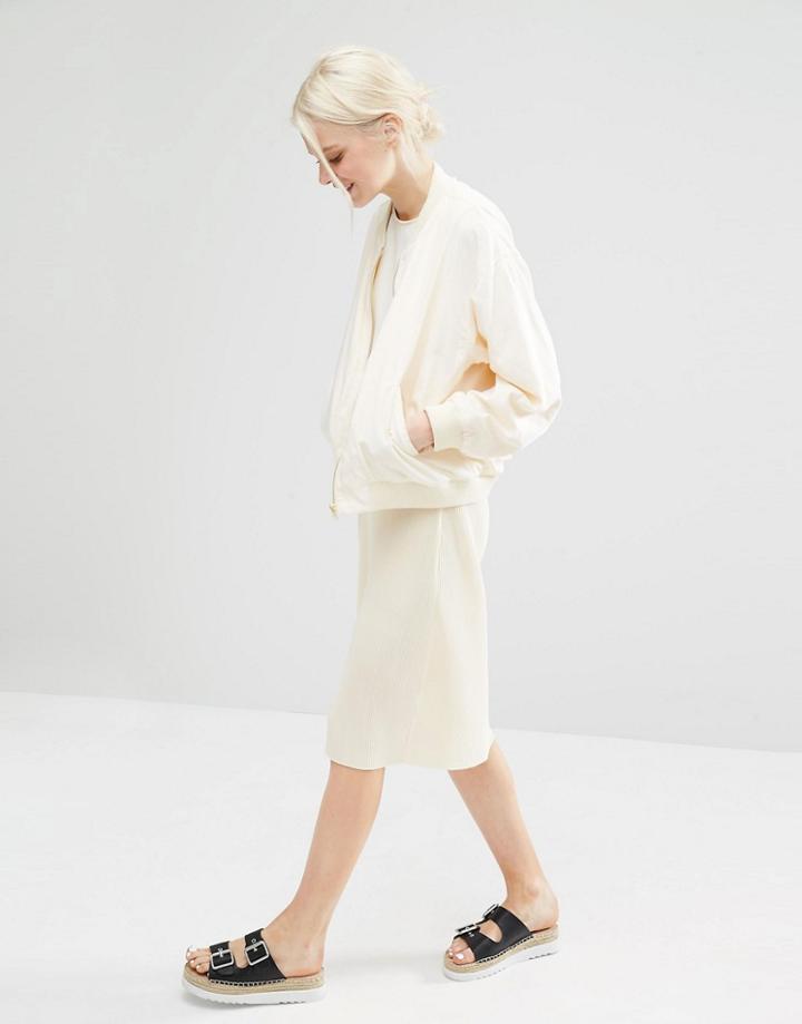 Monki Pleated Skirt - Cream