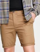 River Island Slim Chino Shorts In Tan-brown