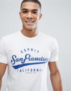 Esprit T-shirt In White With San Francisco Print - White