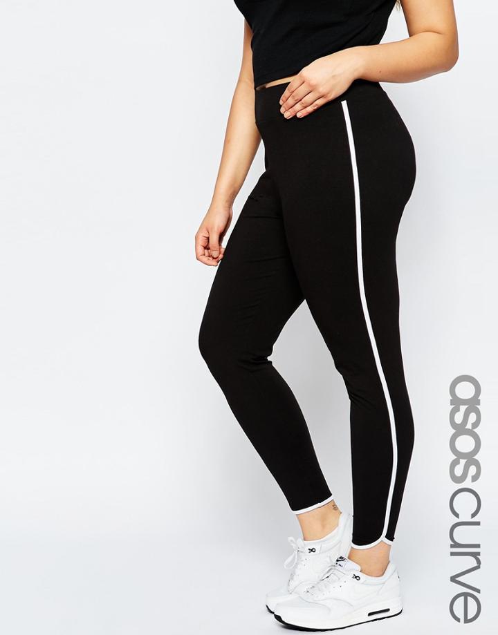 Asos Curve Leggings With Contrast Binding