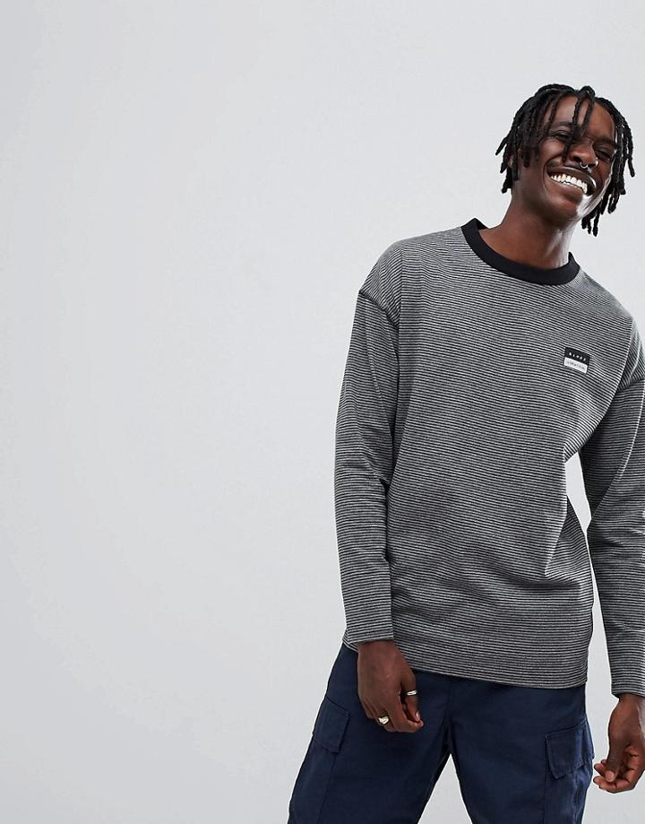 Globe Striped Long Sleeve T-shirt In Black And White - Black