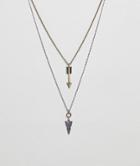 Icon Brand Arrow Pendant Necklace In Antique Silver & Gold In 2 Pack Exclusive To Asos - Multi