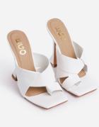 Ego Power Moves Twist Front Heel Mule Sandals In White