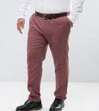 Asos Plus Wedding Skinny Smart Pant In Pink 100% Merino Wool - Pink