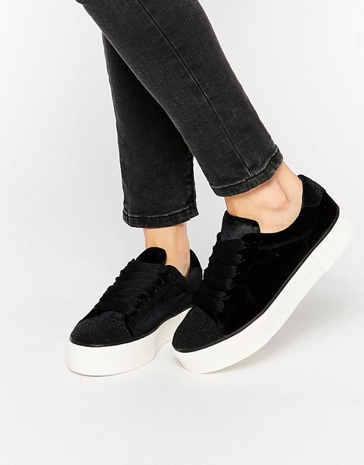 Miss Kg Metallic Flatform Sneakers - Black