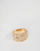 Asos Woven Look Ring In Gold - Gold