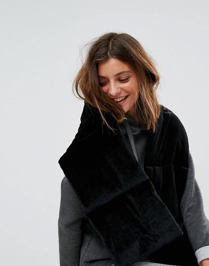 Stradivarius Velvet Scarf - Black