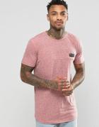 Nicce London Fleck T-shirt With Curved Hem - Red