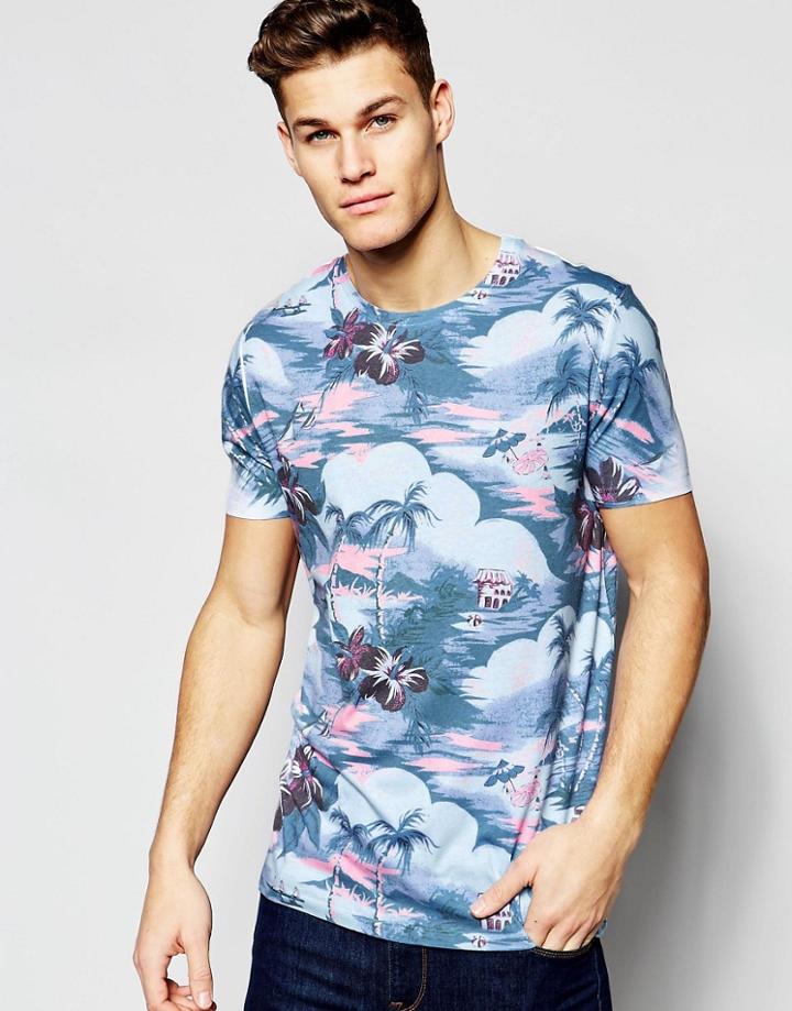 Asos T-shirt With Vintage Hawaii Print - Multi