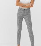 Esprit Gingham Pants In Black And White-multi