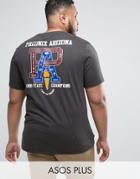 Asos Plus Longline T-shirt With Phoenix Print - Black