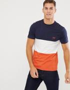 New Look Color Block T-shirt With Toronto Embroidery In Orange - Orange