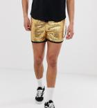 Reclaimed Vintage Festival Sequin Shorts In Gold - Green
