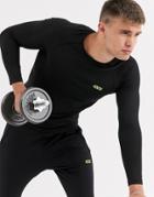 Asos 4505 Icon Muscle Training Long Sleeve T-shirt With Quick Dry In Black