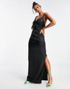 Vesper Cami Strap Maxi Dress In Black