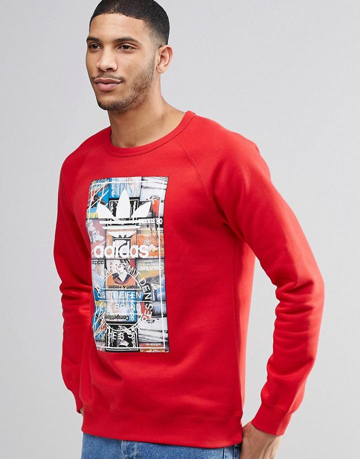 Adidas Originals Bts Crew Sweatshirt Ay7800 - Red