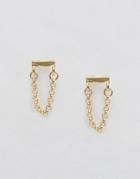 Asos Mini Chain Stud Earrings - Gold