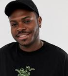 Asos Design Plus Oversized T-shirt With Neon Snake Embroidery-black