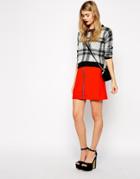 Asos A-line Mini Skirt In Crepe With Zip Front - Red $19.00