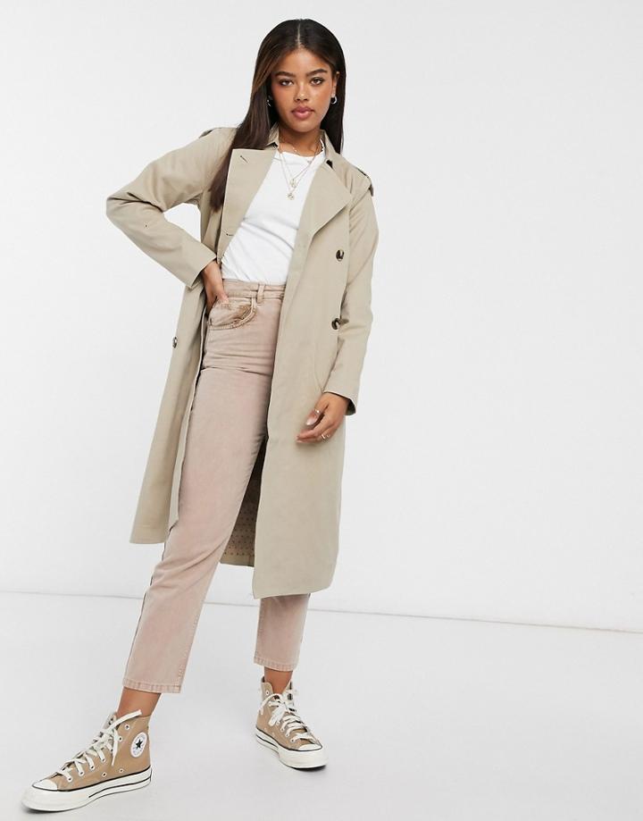 Object Shyla Trench Coat In Beige-neutral