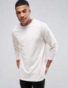 Asos Oversized Long Sleeve T-shirt With Roll Sleeve - White