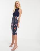 Ted Baker Shimma Bodycon Dress In Hedgerow Print - Navy