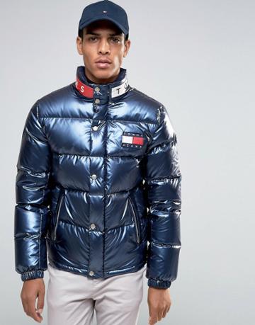 Tommy Jeans 90s Down Puffer Jacket In Navy - Navy