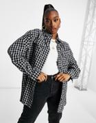 Missguided Oversized Shirt In Black Check