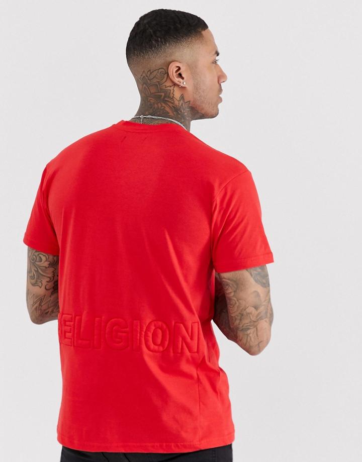 Religion Loose Fit T-shirt With Logo In Red