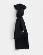Asos Design Personalized Scarf With Initial M In Black