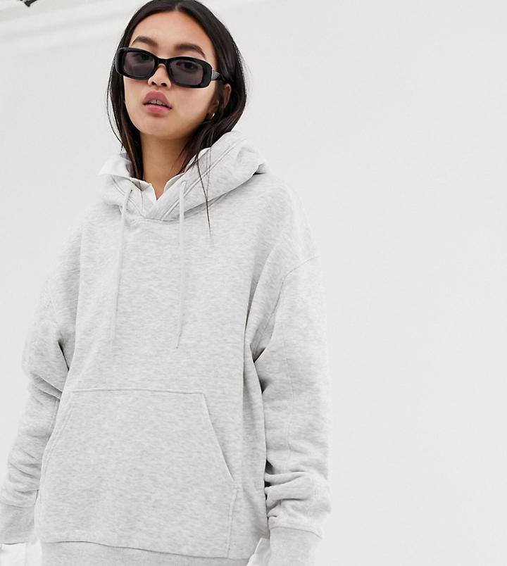 Weekday Alisa Hoodie Sweatshirt In Gray Melange