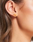 & Other Stories Coral Stud Earrings In Bright Green And Gold