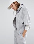 First Base All Over Logo Terry Hoodie - Gray