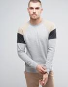 Casual Friday Sweatshirt With Raglan Sleeve Panels - Gray