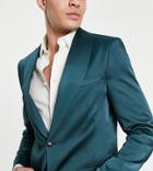 Twisted Tailor Draco Tall Skinny Suit Jacket In Forest Green