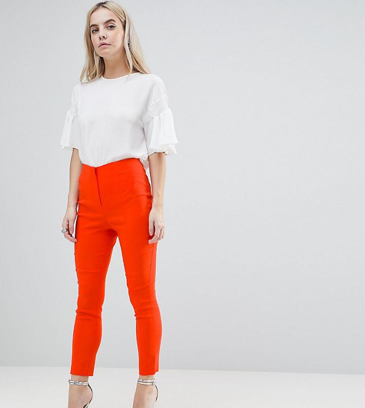 Asos Petite High Waist Pants In Skinny Fit