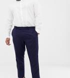 Farah Skinny Wedding Suit Pants In Linen-navy