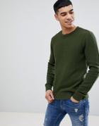 Jefferson Plain Knitted Sweater-green