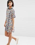 Vero Moda Tile Print Shift Dress - Multi