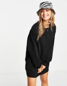 Asos Design Oversized Sweats Mini Dress In Black